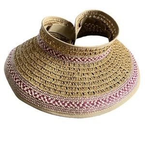 Karen Keith Women’s Roll Up Straw Beach Summer Visor NWOT